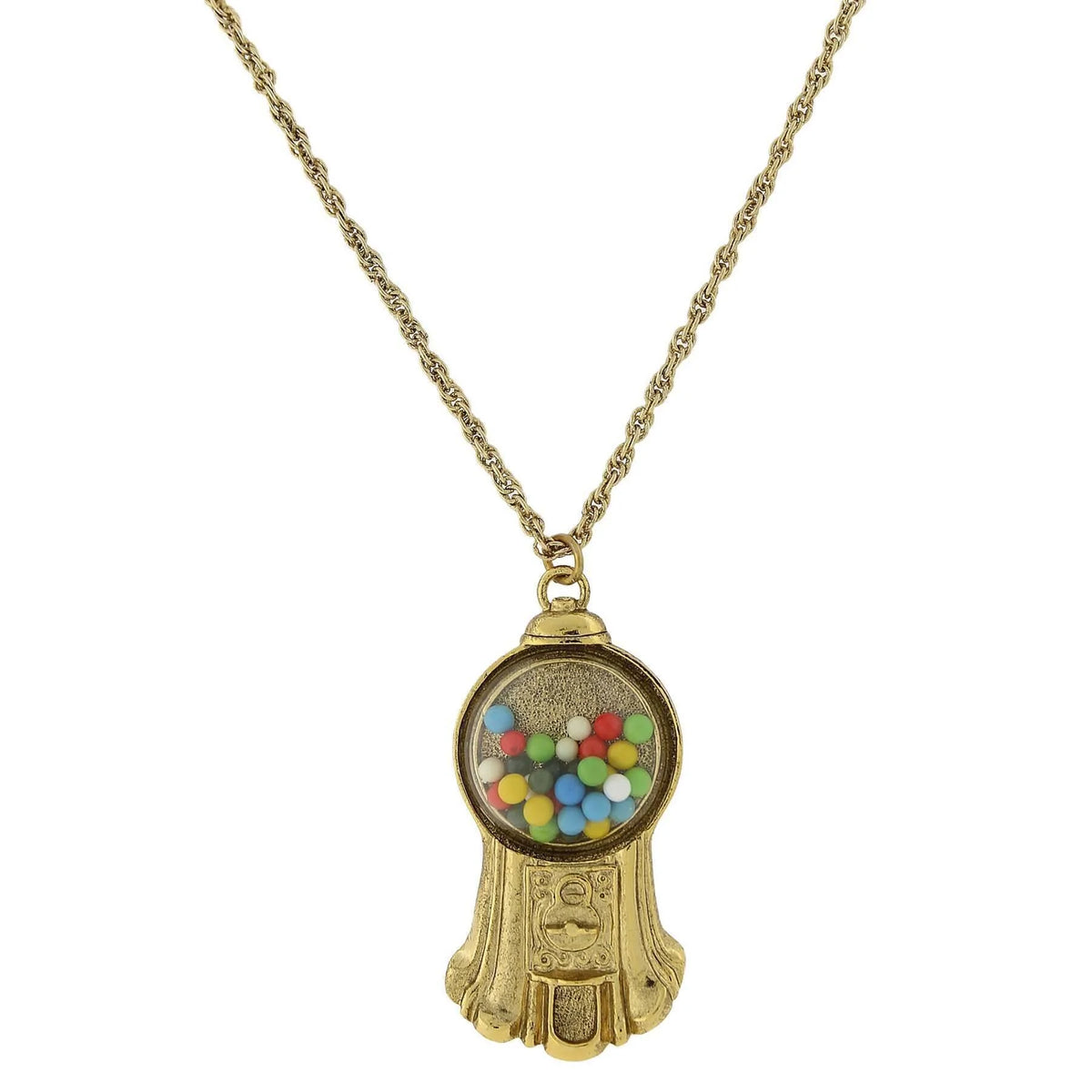 Multi-Color Gumball Machine Pendant Necklace 30"