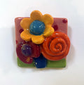 Brooch with Pink and Green Background
