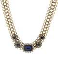 Montana Blue Crystal Accent Collar Statement Necklace 16" + 3" Extender