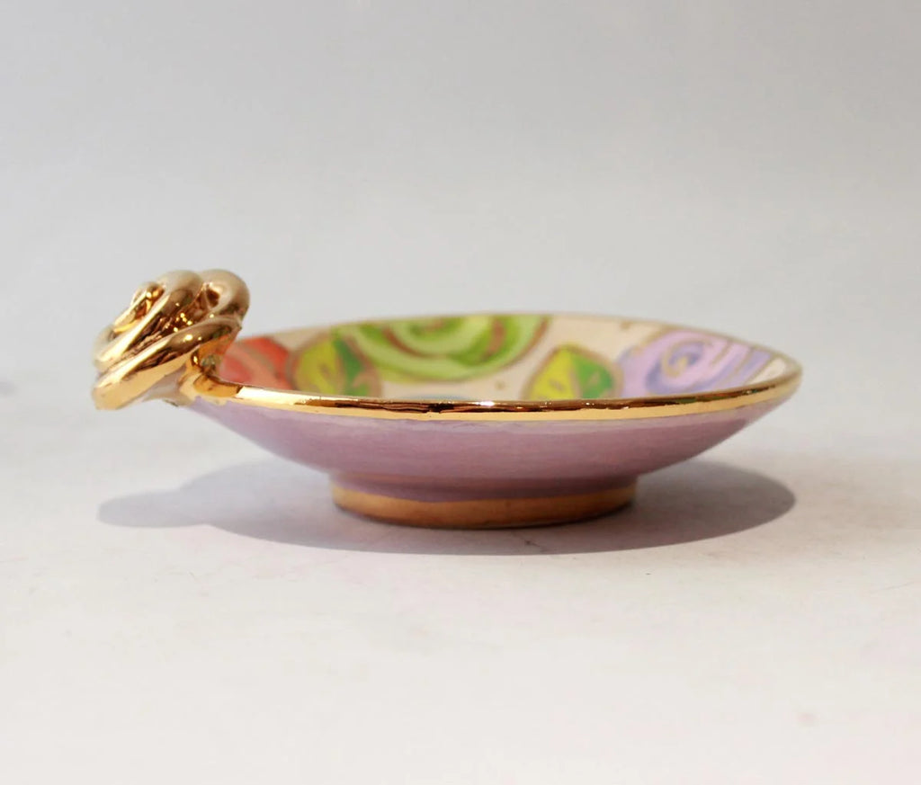 Rose Saucer in Pastel Block Rose