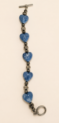 Blue Hearts Link Bracelet