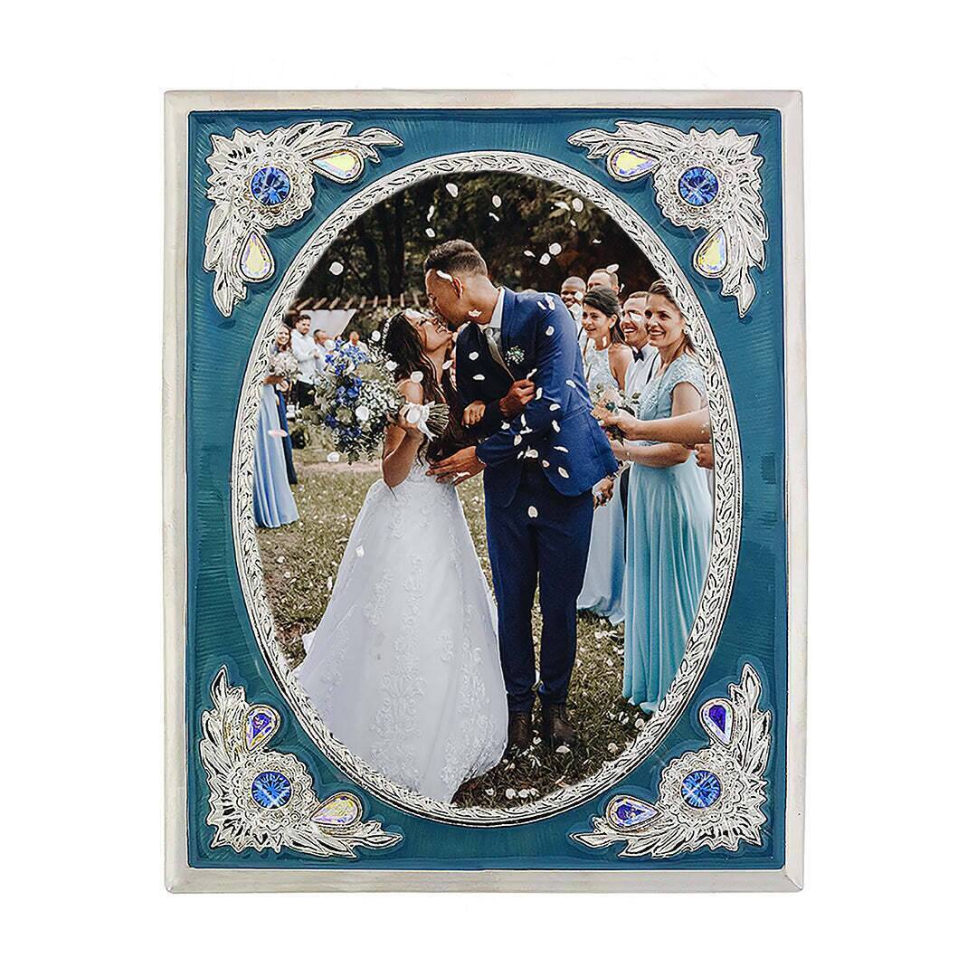 Blossom Radiance Rectangle Enamel & Crystal Picture Frame 3.5" x 5"