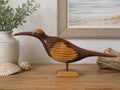 Artisan Carved Shorebird | Natural Wood Bird Sculpture | Coastal Living Decor