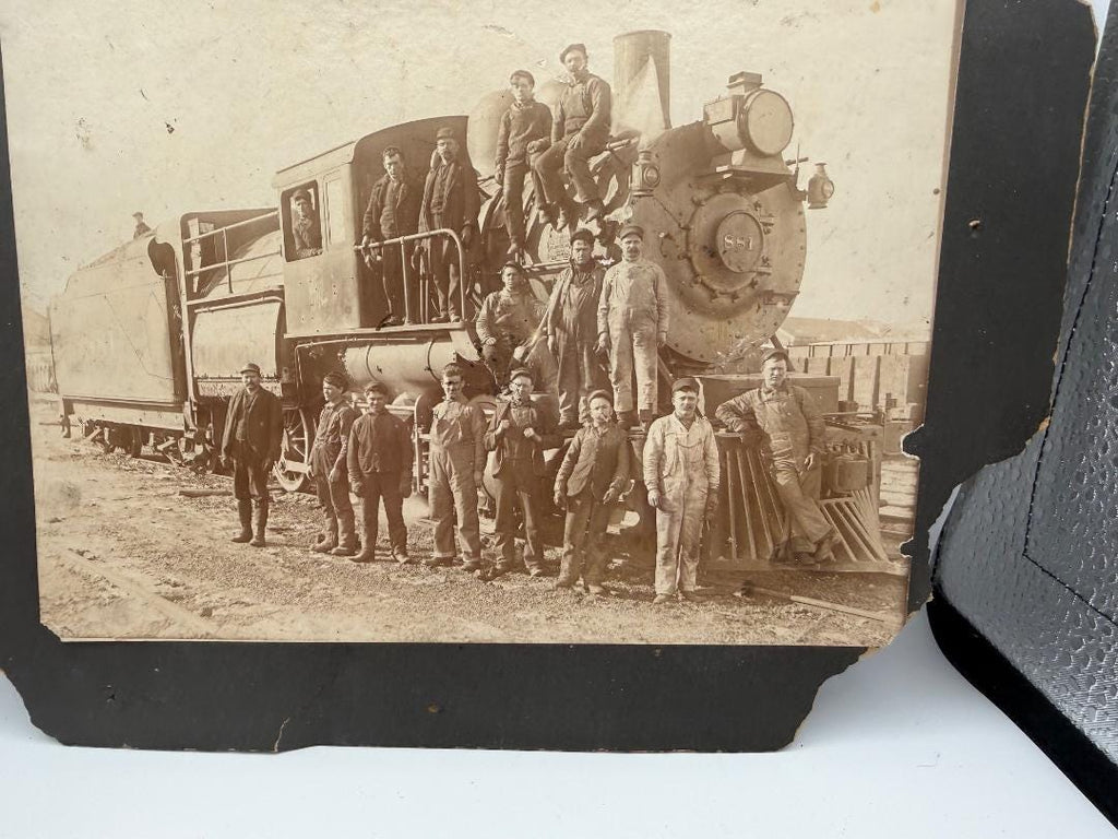 Rare Antique Railroad Crew Photo c.1900  Steam Engine #881  Early American Train Workers