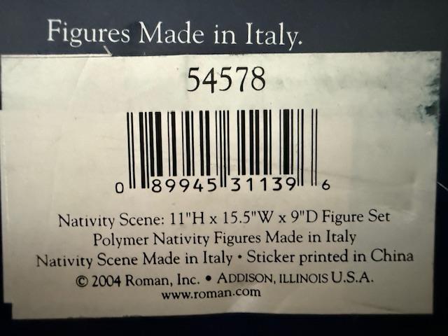 RARE Vintage Fontanini Nativity Scene  2004 Italian Stable, Working Water Pump, 5" Figures