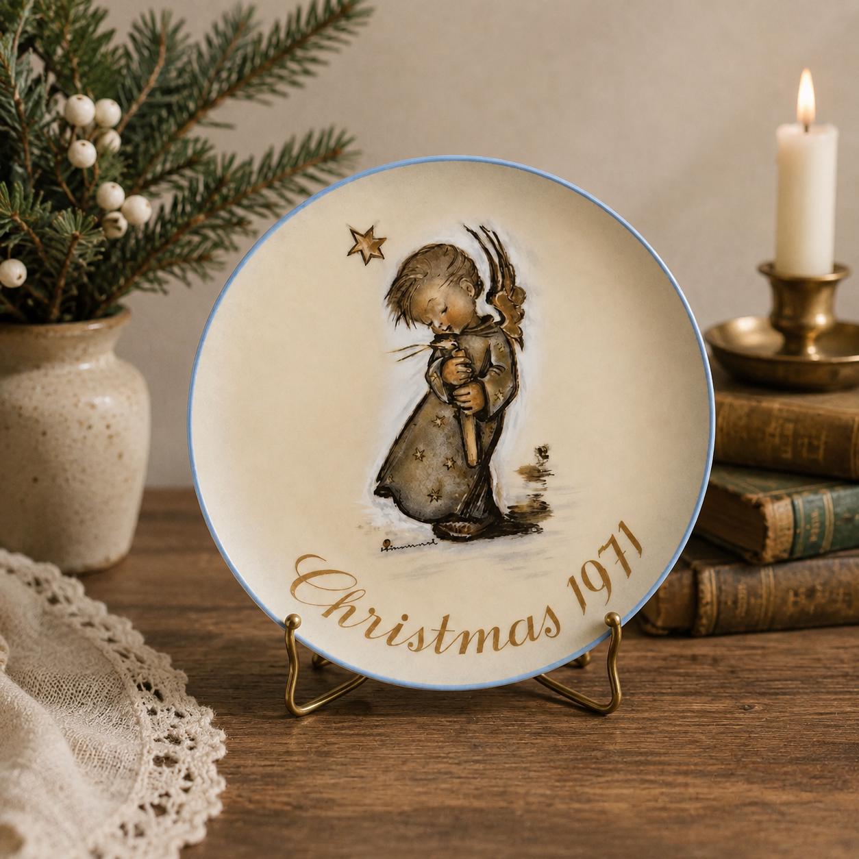1971 Christmas Plate Hummel Design First Edition Schmid Collector Series West Germany