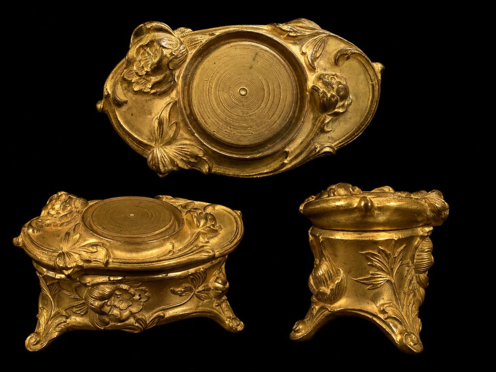 Antique Weidlich Brothers OrmoluStyle Jewelry Casket  WB 346  Early 1900s with Ormolu Finish