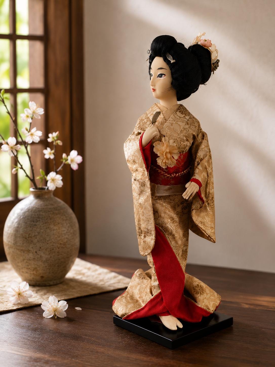 Vintage Japanese Bukemusume Warriors Daughter Doll No. 12, 13 Labeled Display Doll