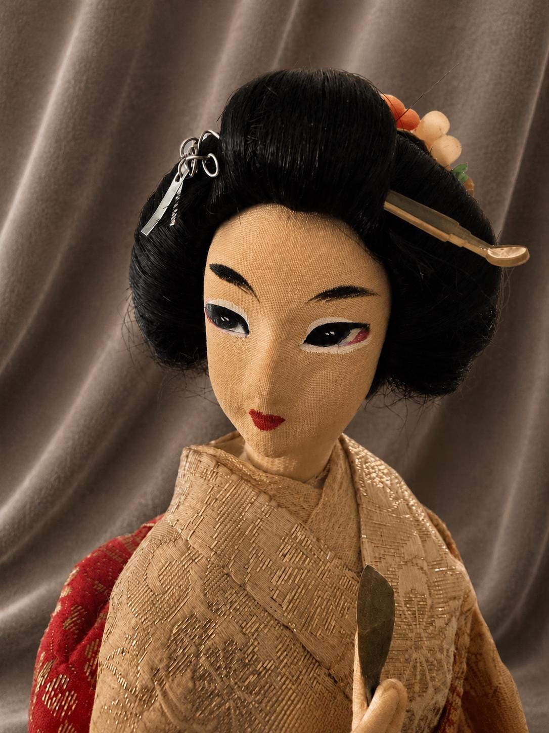 Vintage Japanese Bukemusume Warriors Daughter Doll No. 12, 13 Labeled Display Doll