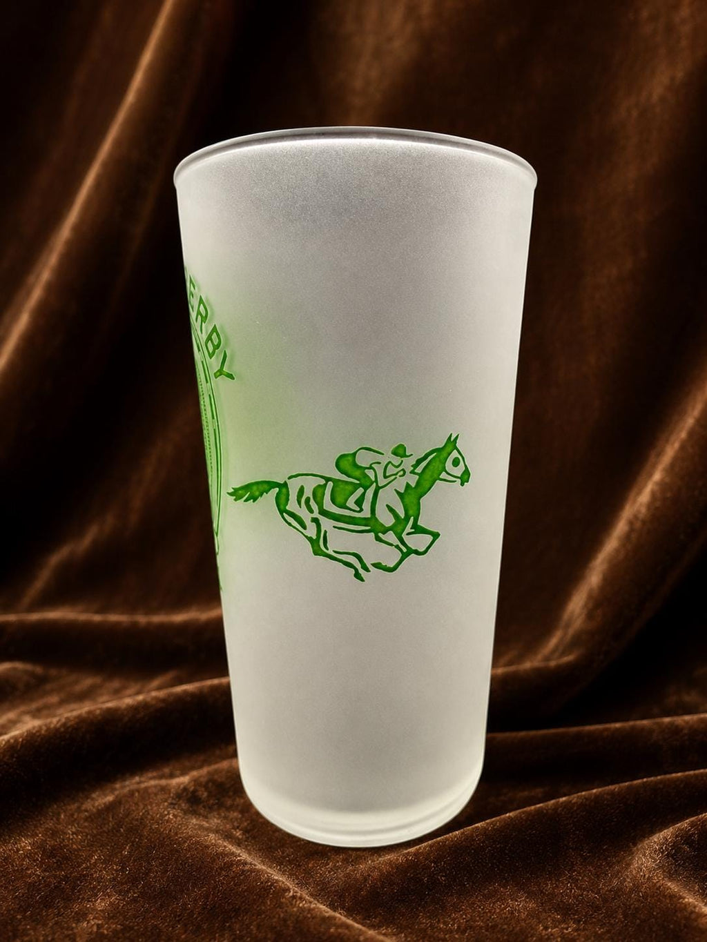 1948 Kentucky Derby Glass  74th Running Official Mint Julep Frosted Collectible
