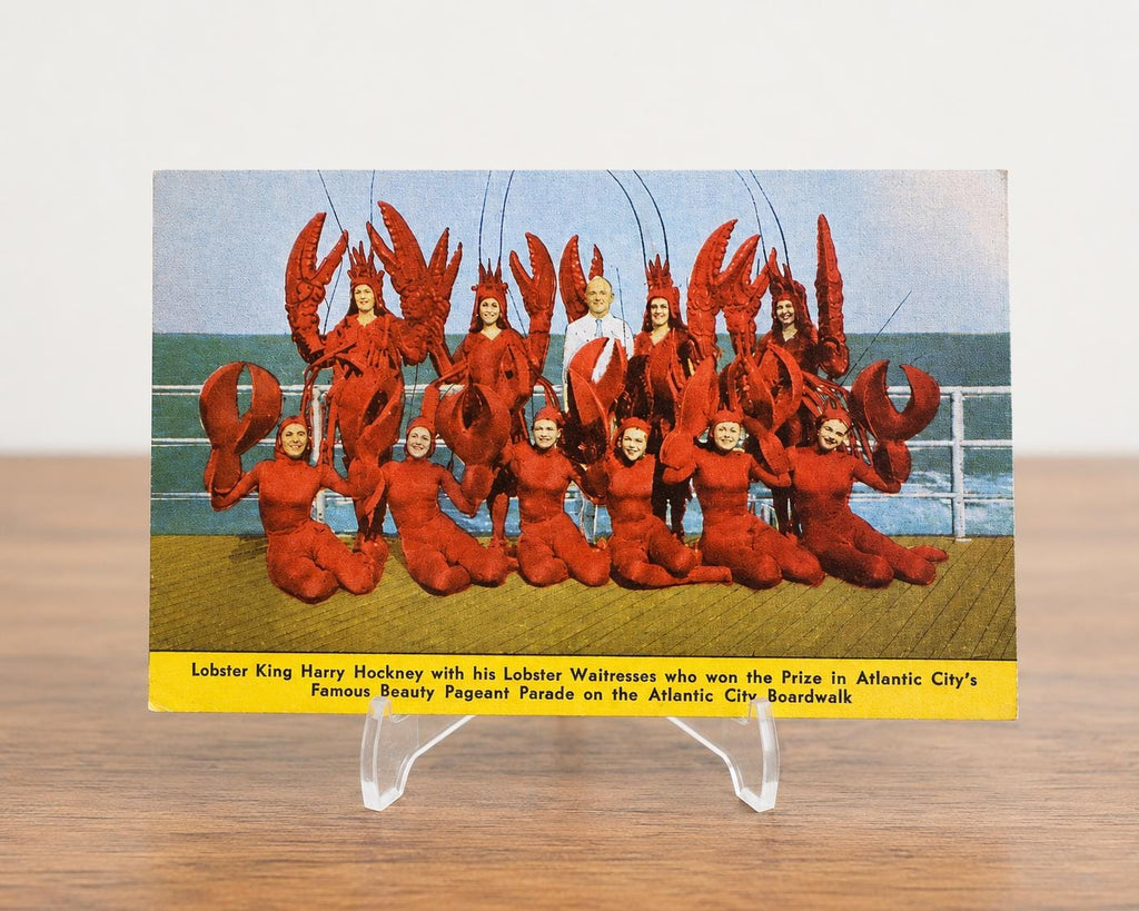 Lobster King Harry Hackney Atlantic City Boardwalk Postcard Lobster Waitresses