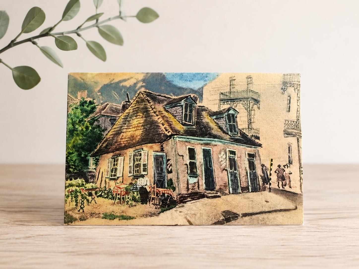 Vintage 1939 Madame Johns Legacy New Orleans Linen Postcard Unposted