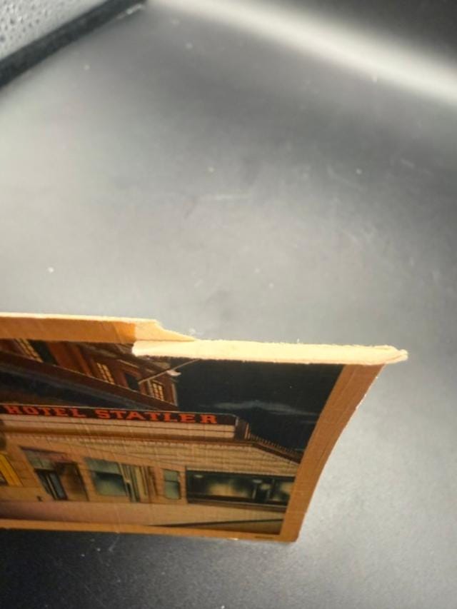 Vintage Hotel Statler Cleveland Ohio Postcard  Linen Night View Entrance Unposted