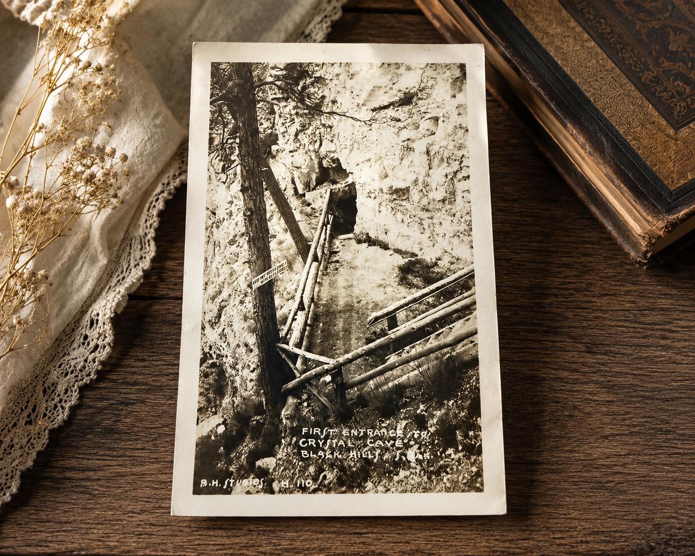 Crystal Cave Black Hills SD Postcard First Entrance Unposted