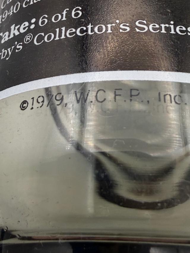 Vintage W C Fields Collector Glass (Arby's Series) 1979