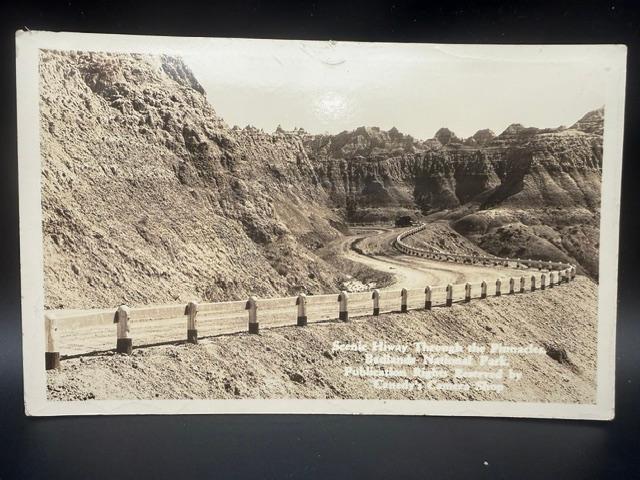 Vintage Badlands National Park Scenic Highway Postcard Unposted Mid Century South Dakota