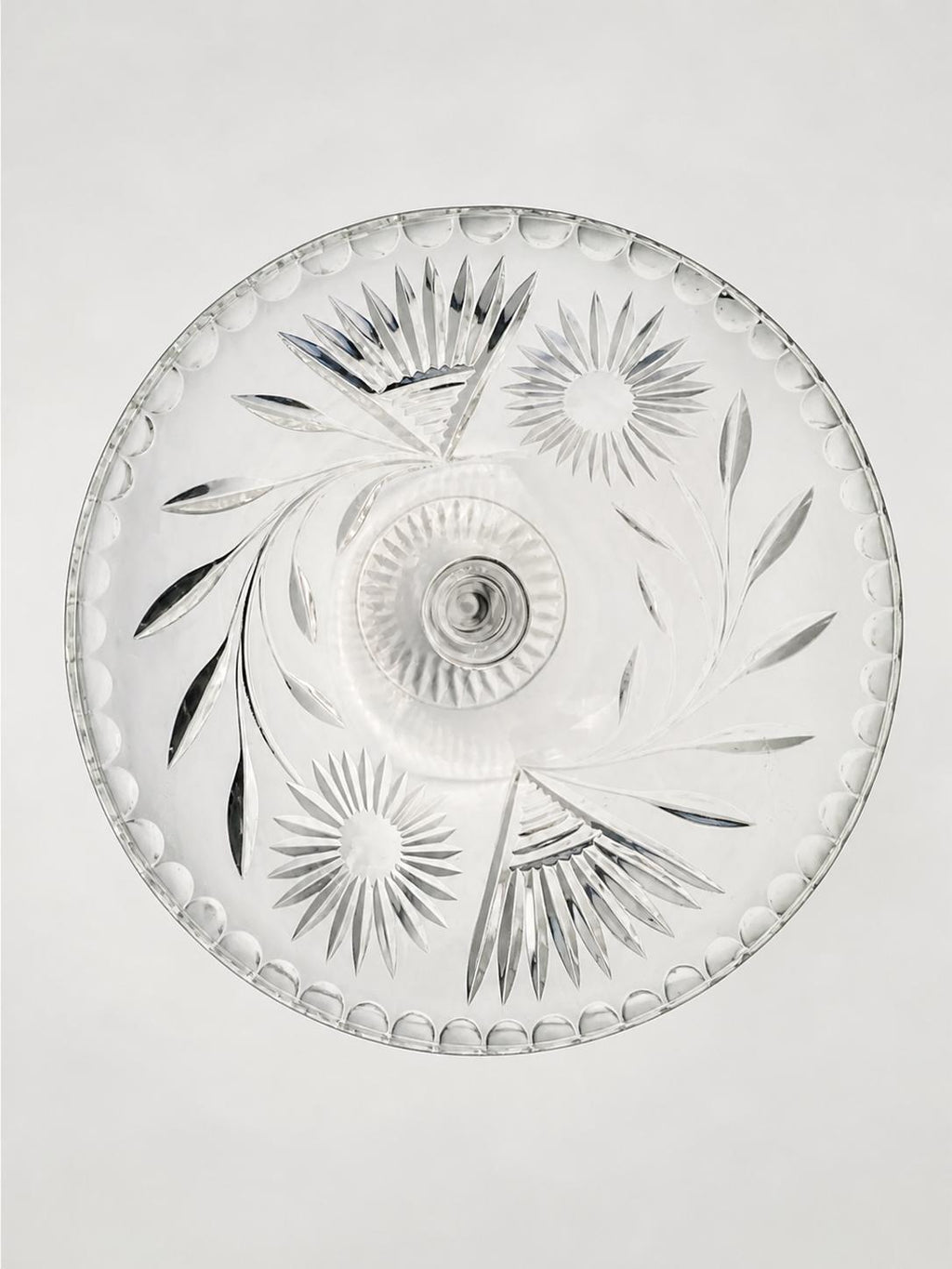 Antique American Brilliant cut crystal pedestal compote bowl.