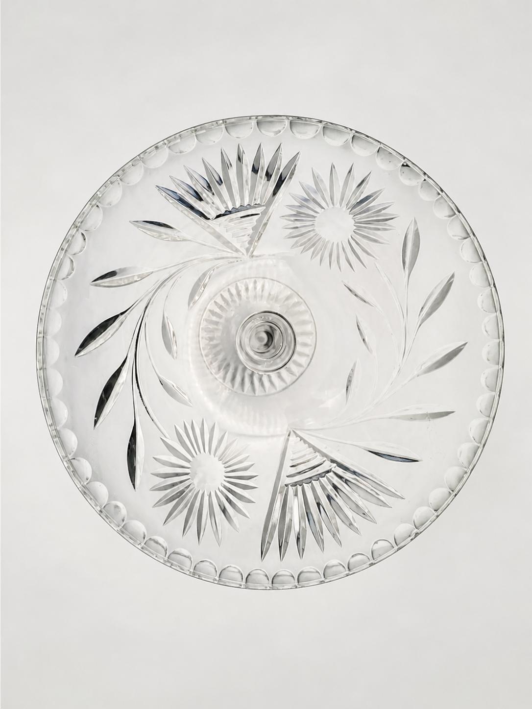Antique American Brilliant cut crystal pedestal compote bowl.