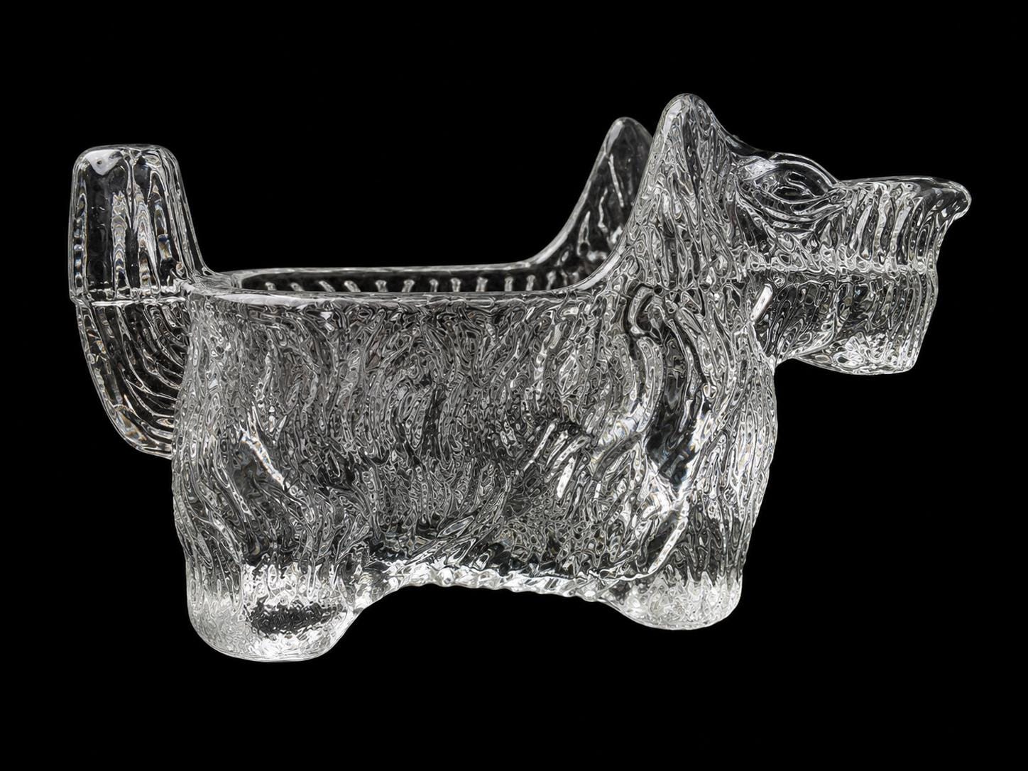 Vintage Scottie Dog Creamer  Clear Pressed Glass Post Cereal Giveaway L.E. Smith Style