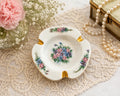 OOAK Ceramic round floral ashtray trinket dish