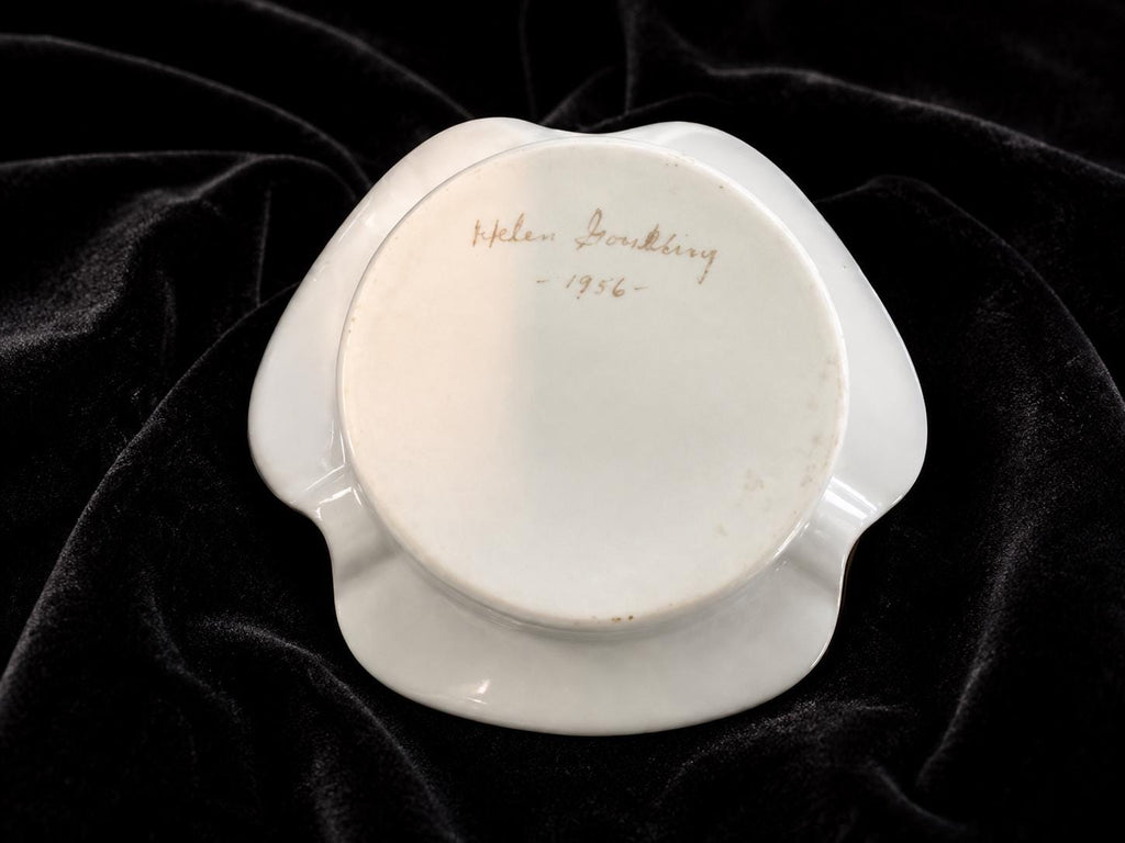 OOAK Ceramic round floral ashtray trinket dish