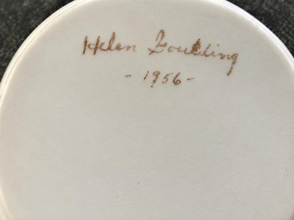 OOAK Ceramic round floral ashtray trinket dish