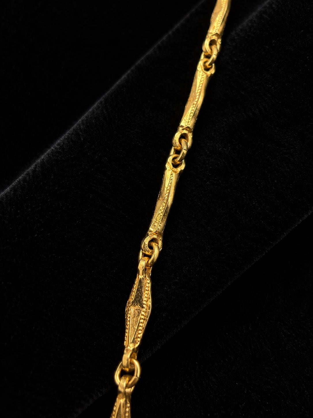 Vintage Monet Gold Tone Choker Necklace 13" Signed Textured Link Chain