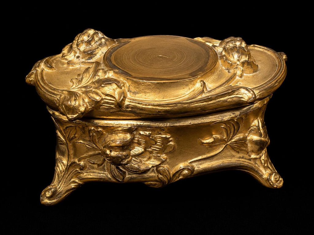 Antique Weidlich Brothers OrmoluStyle Jewelry Casket  WB 346  Early 1900s with Ormolu Finish