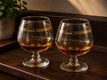 Vintage Carvel Ice Cream Brandy Snifter Glass  Gold Laurel Logo  Mid Century Promotional Barware,