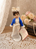 Vintage Madame Alexander Scarlett Doll  White Lace Gown, Blue Jacket