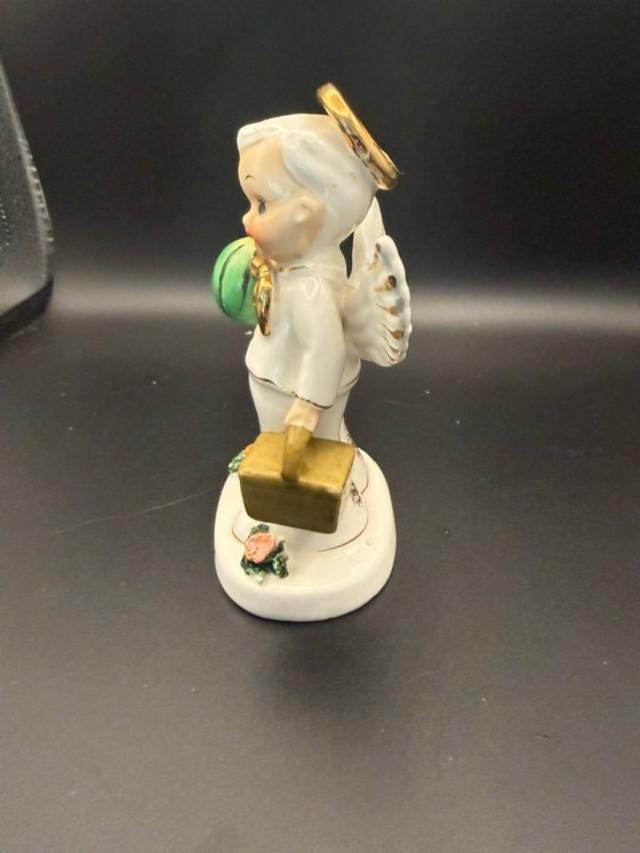 Vintage Napco August Angel Figurine 1956 Japan Birthday Angel A1924 As Is