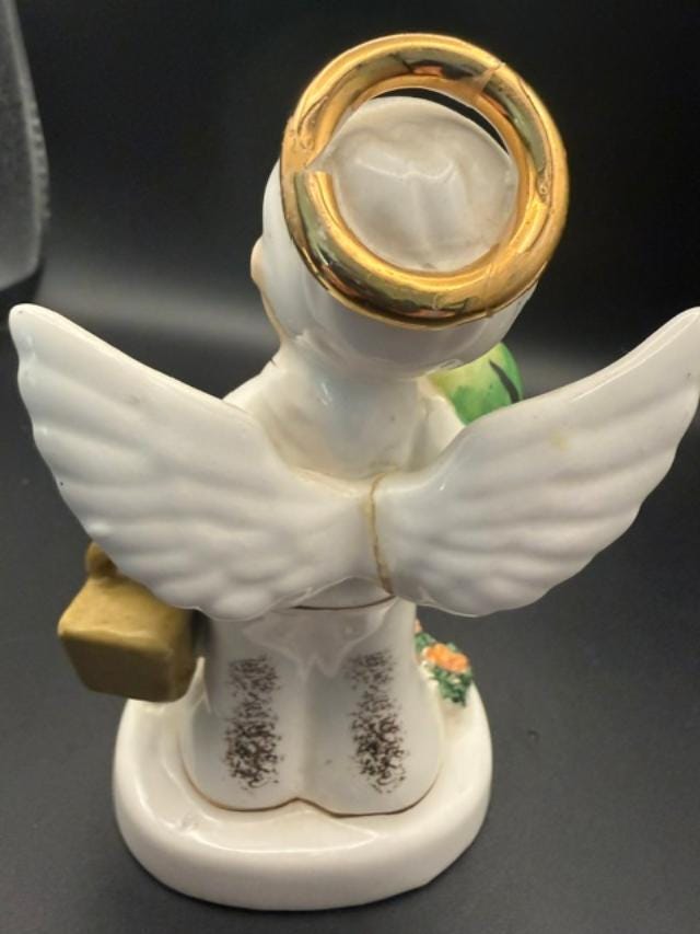 Vintage Napco August Angel Figurine 1956 Japan Birthday Angel A1924 As Is