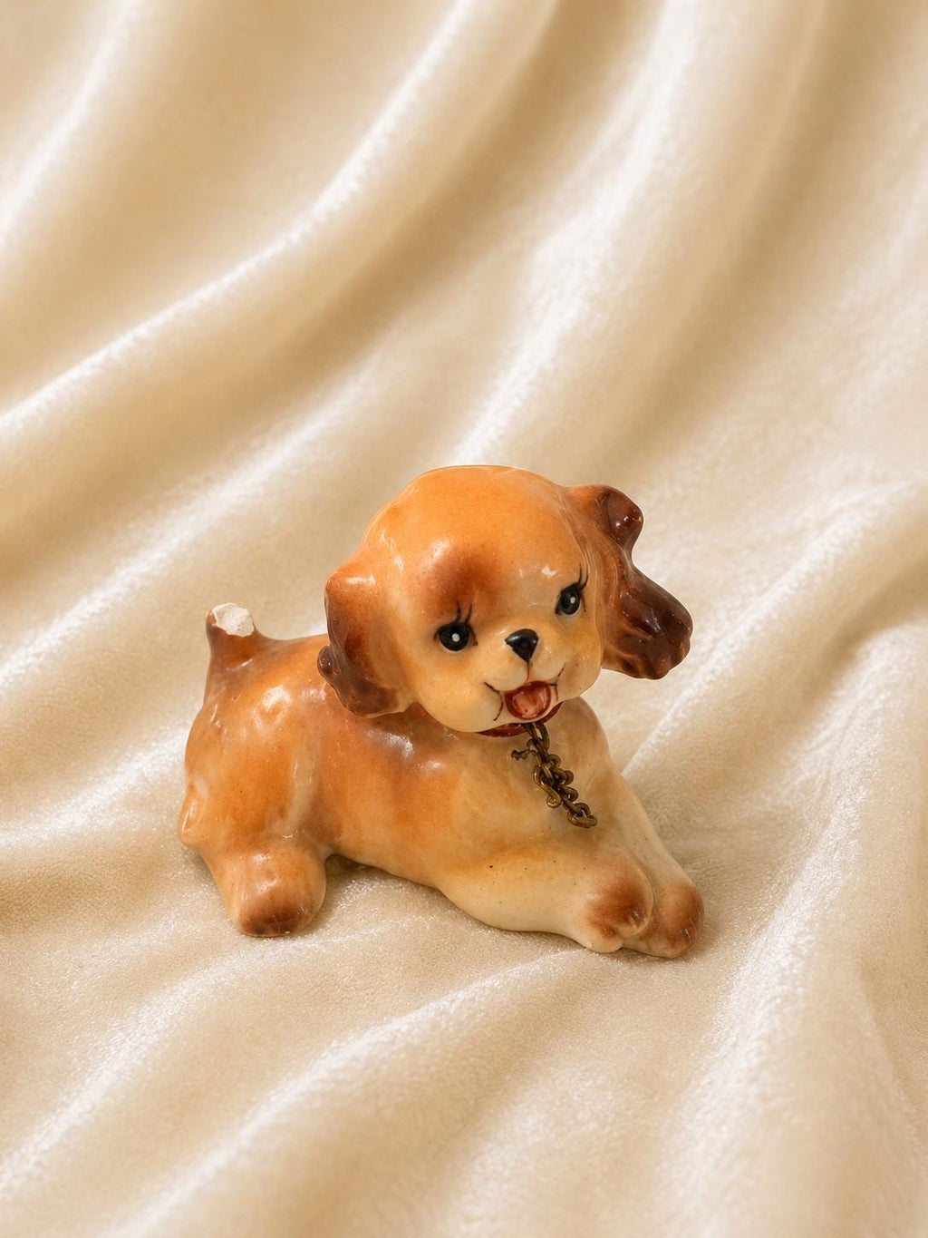 Vintage Japan Dogs Figurine Set  Mom & Pup, Spaniel set, HandPainted Ceramic