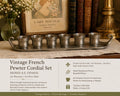 Signed A.E. Chanal French Pewter Cordial Set, Hand-Wrought Tray, 6 Cups