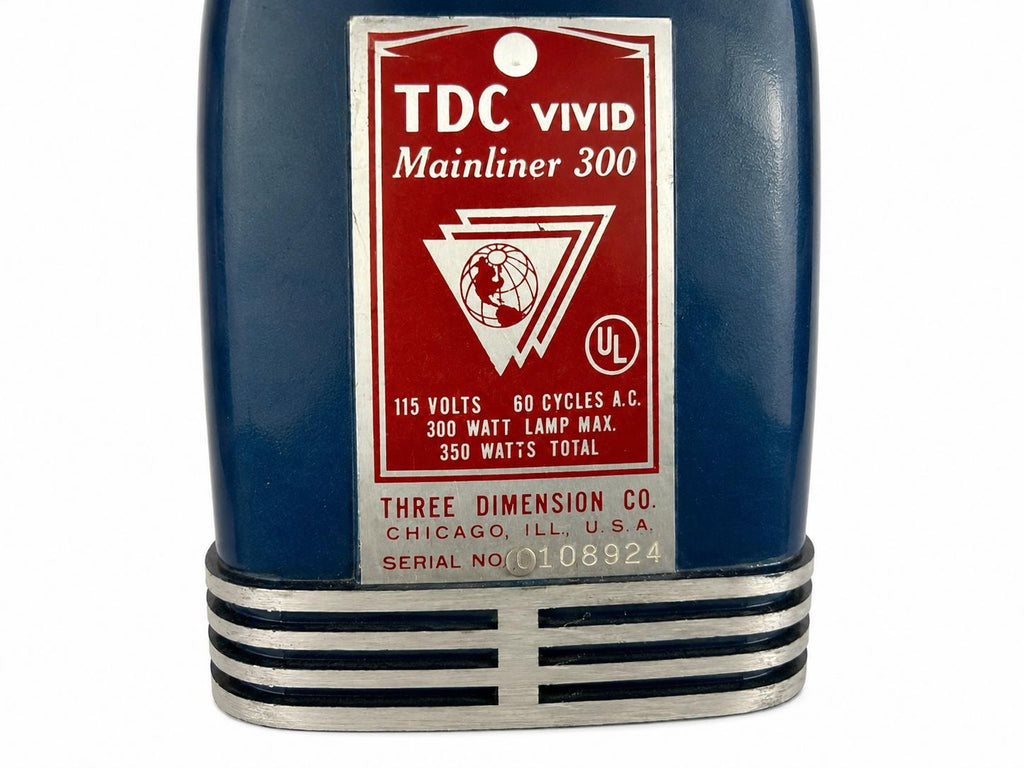 TDC Vivid Mainliner 300 Slide Projector w/ Wood Case  For Parts/Repair/Display