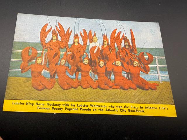 Lobster King Harry Hackney Atlantic City Boardwalk Postcard Lobster Waitresses