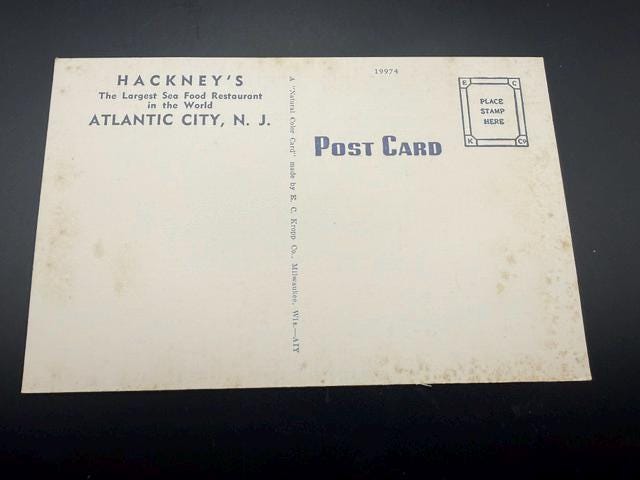 Lobster King Harry Hackney Atlantic City Boardwalk Postcard Lobster Waitresses