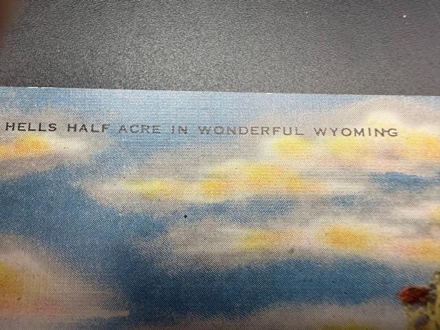 Hells Half-Acre Wyoming Linen Postcard, 1930s1940s