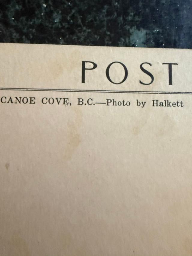 Vintage Canoe Cove B.C. Postcard  Real Photo by Halkett  Sidney British Columbia Harbor Scene