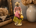 Vintage Hand-Painted Ceramic Cat Lady Figurine, likely mid-to-late 20th century,