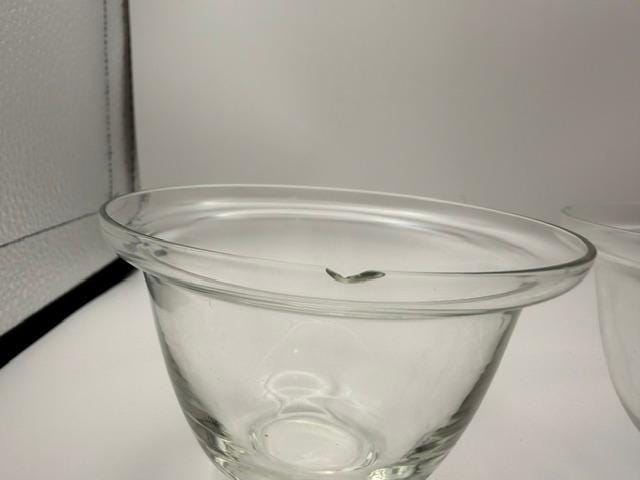 Etched Glass Shrimp Cocktail Goblets Set of 7 with Sauce Inserts | Leaf Appetizer Cups