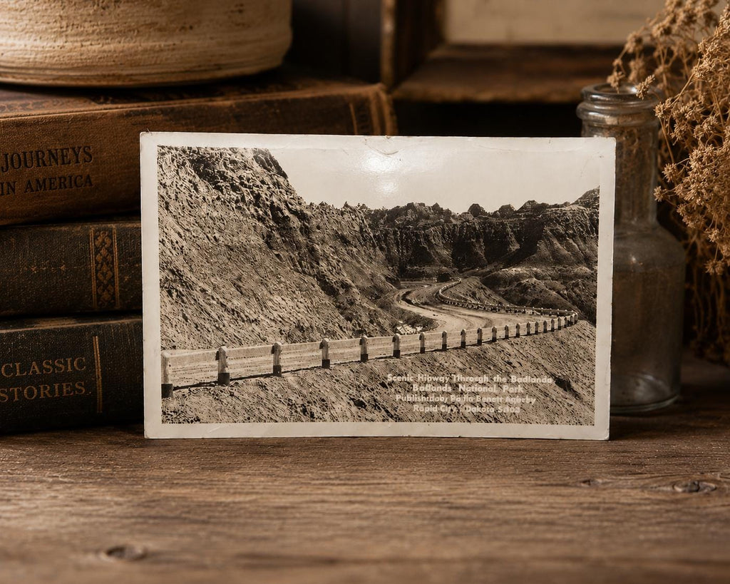 Vintage Badlands National Park Scenic Highway Postcard Unposted Mid Century South Dakota