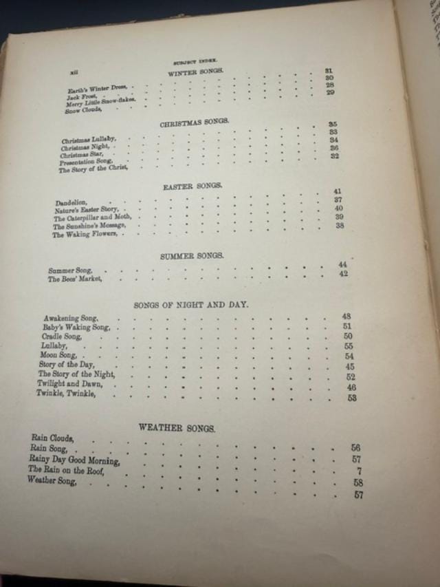 1896 Hill Sisters Song Stories for the Kindergarten Antique Childrens Music Book Incomplete