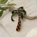 Converted palm tree brooch made from a vintage-style jewelry component; new pin back added
