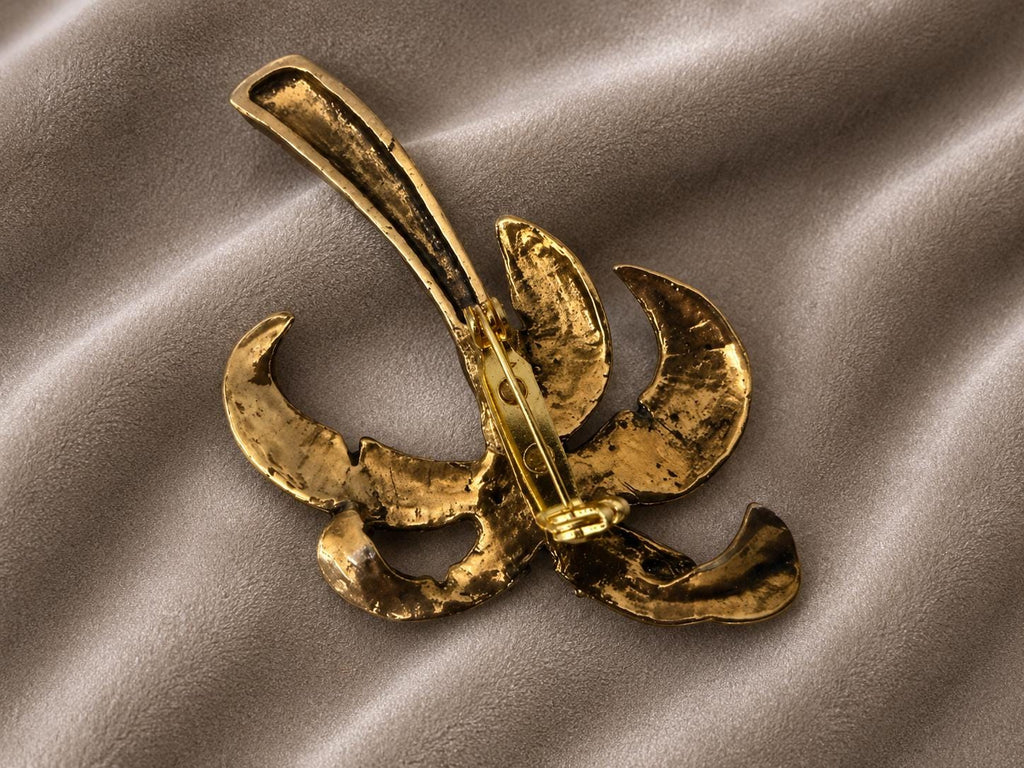 Converted palm tree brooch made from a vintage-style jewelry component; new pin back added