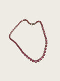 Vintage Pink Rhinestone Choker Necklace Silver Tone 14 Inch Costume Jewelry