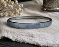 Blue Speckled Enamel Silver Tone Bangle Bracelet, Costume Jewelry