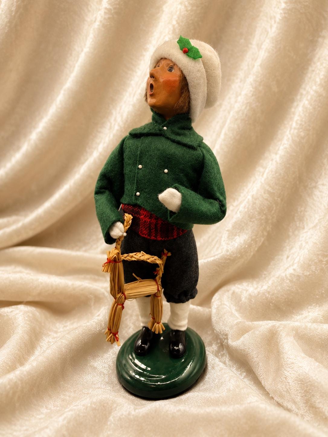 Byers Choice boy with straw horse, limited edition 51/100