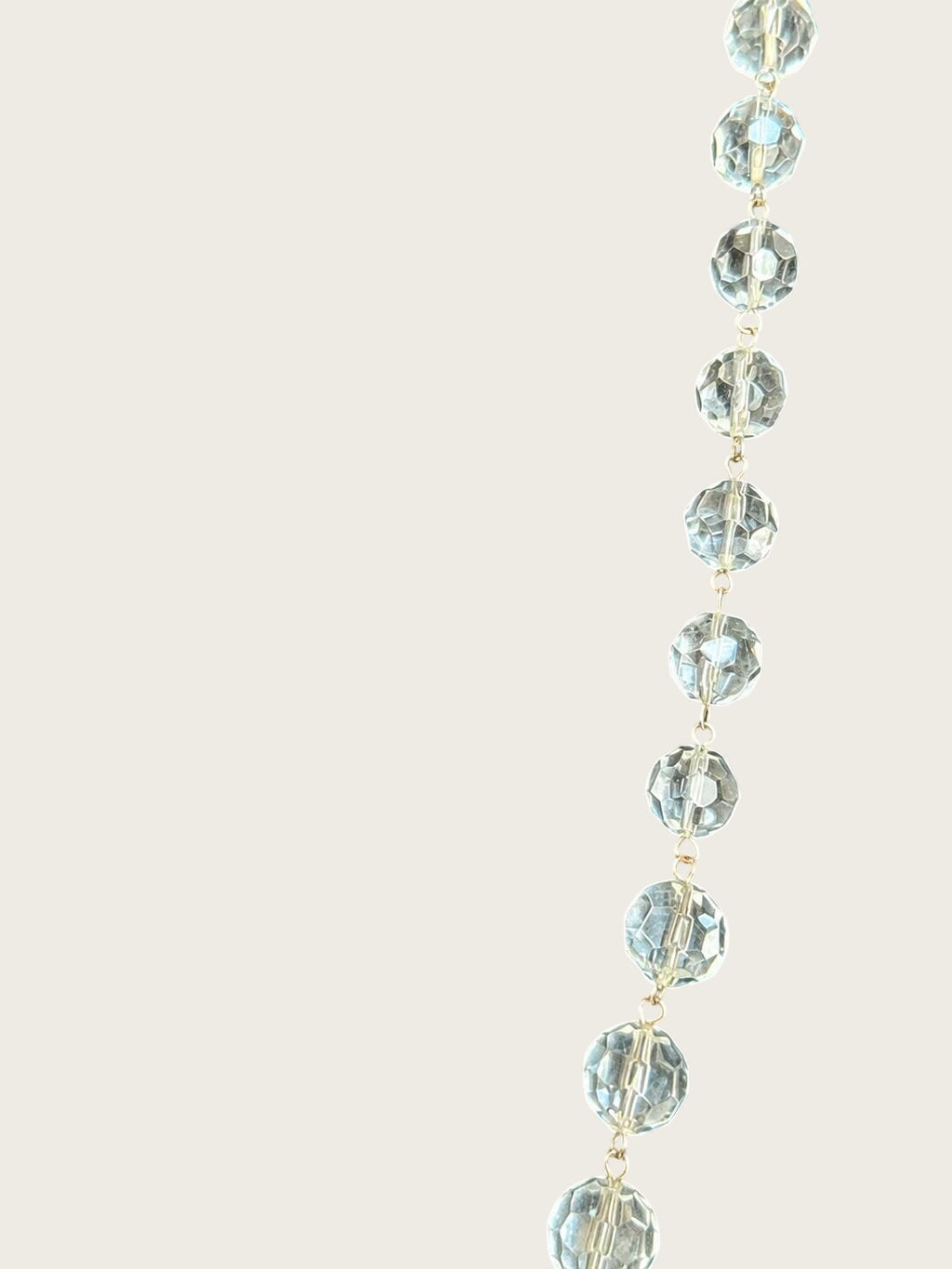 Express Clear Faceted Crystal Glass Bead Necklace 30 Inch Silver Tone Station Necklace
