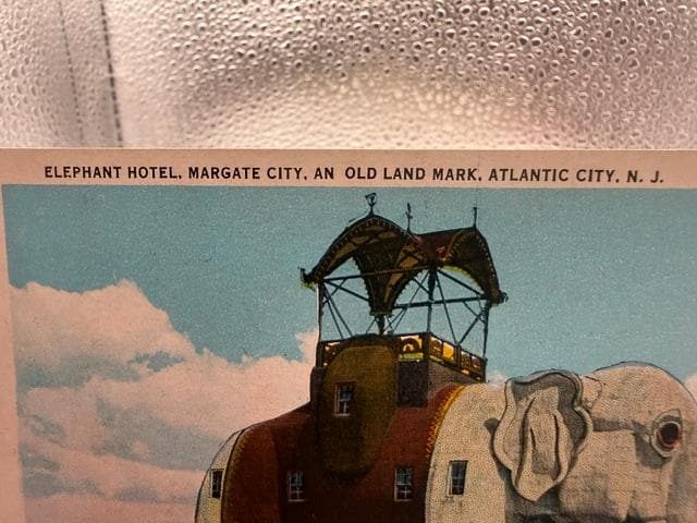 Vintage Circa 1940 Lucy the Elephant Hotel Margate City NJ Unposted Linen Postcard